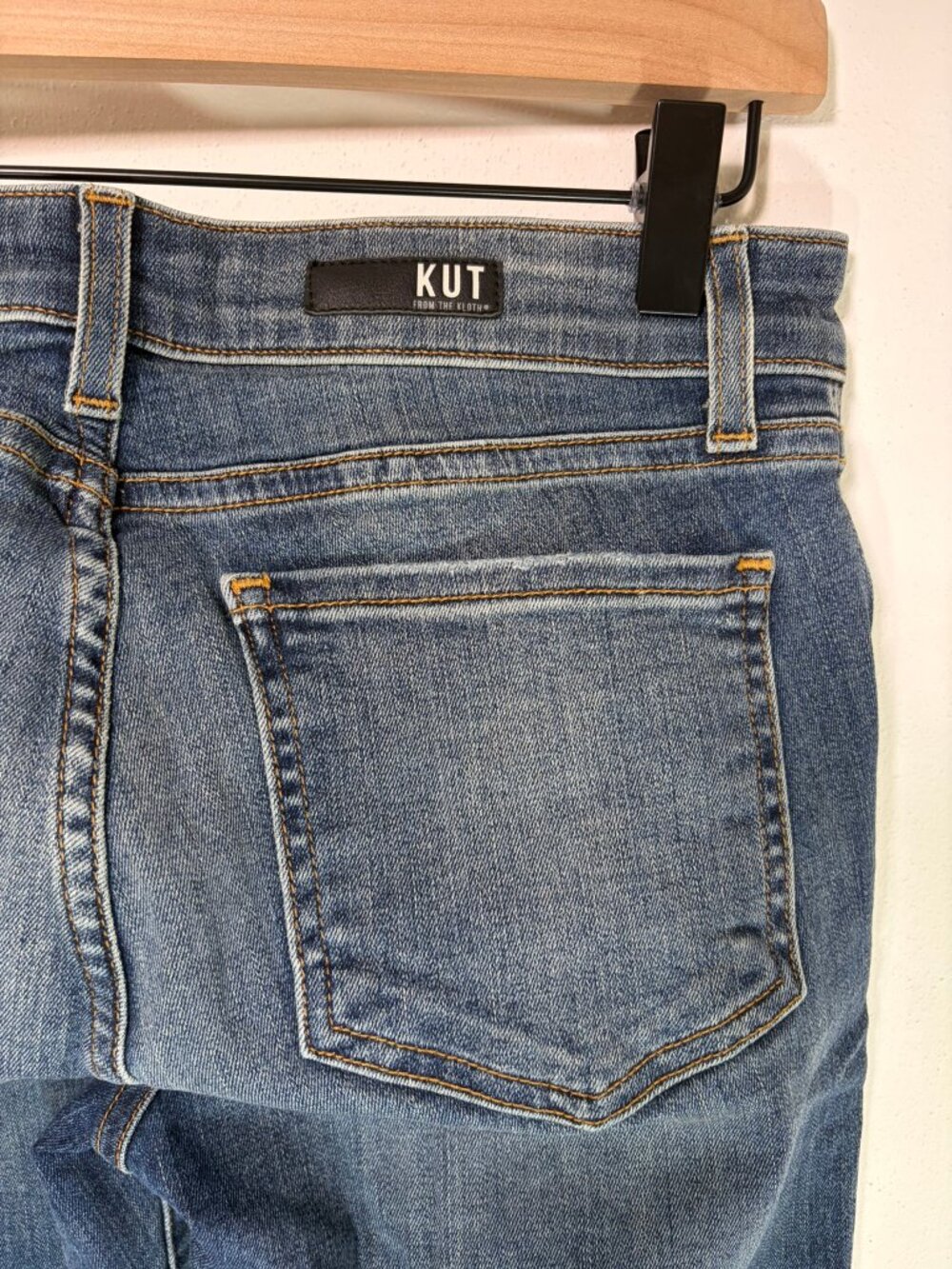 Kut from the Kloth Mia Toothpick Skinny Jeans Women's 0 Distressed Mid Wash USA - Picture 4 of 10